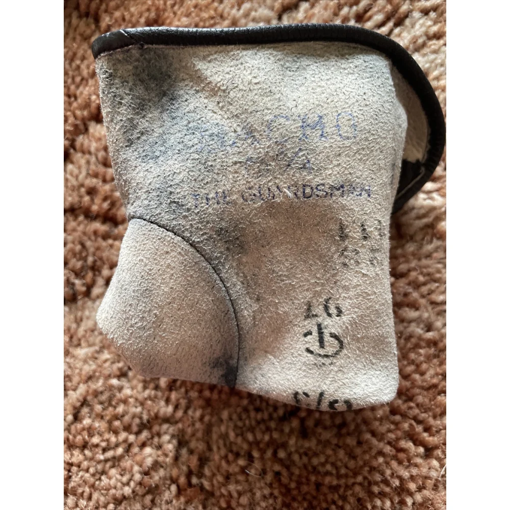 BACMO Vintage Black Leather Gloves With Wrist Buttons Size 6 3/4.